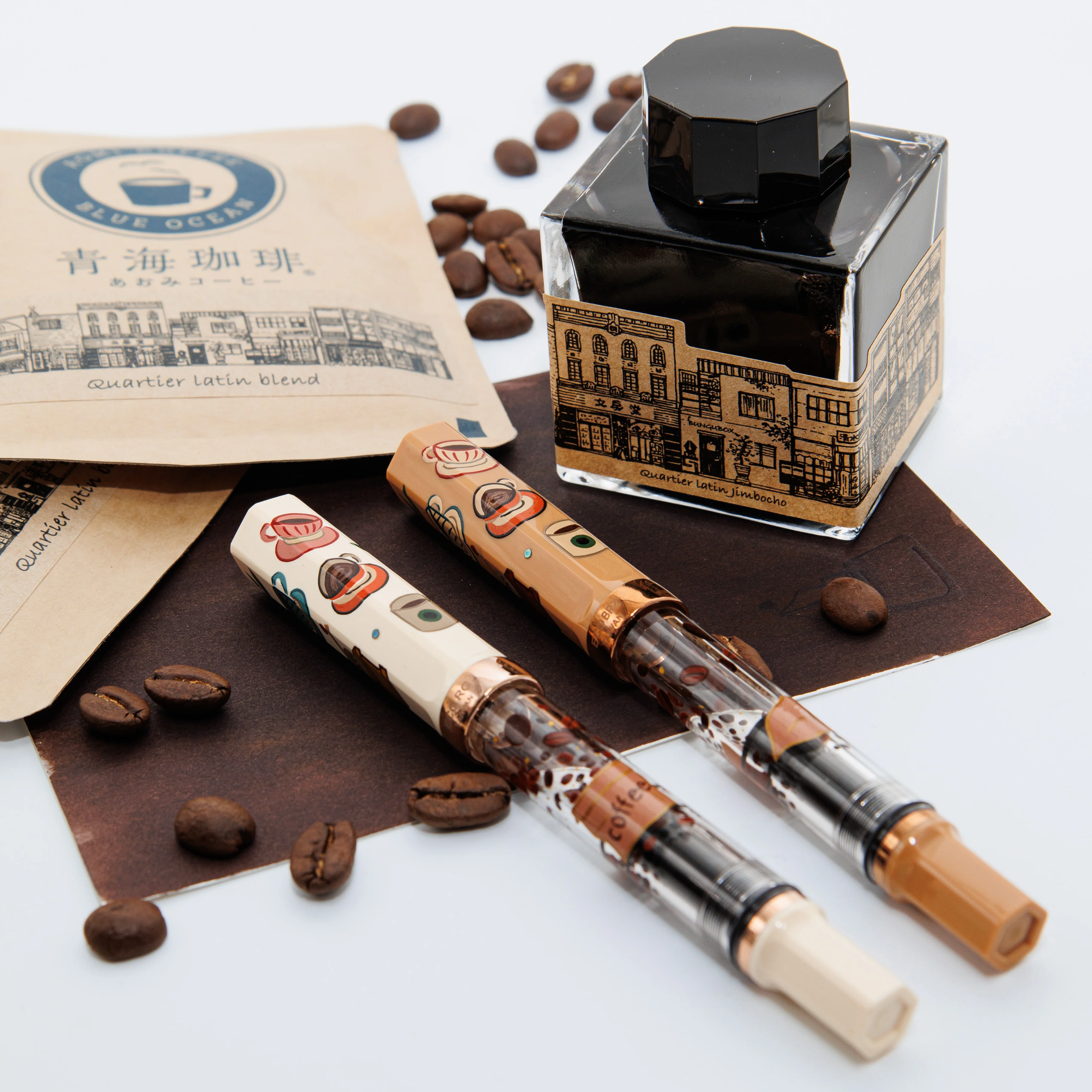 Quartier latin Cafe au lait Wajima Makie fountain pen, TWSBI ECO - Image 10