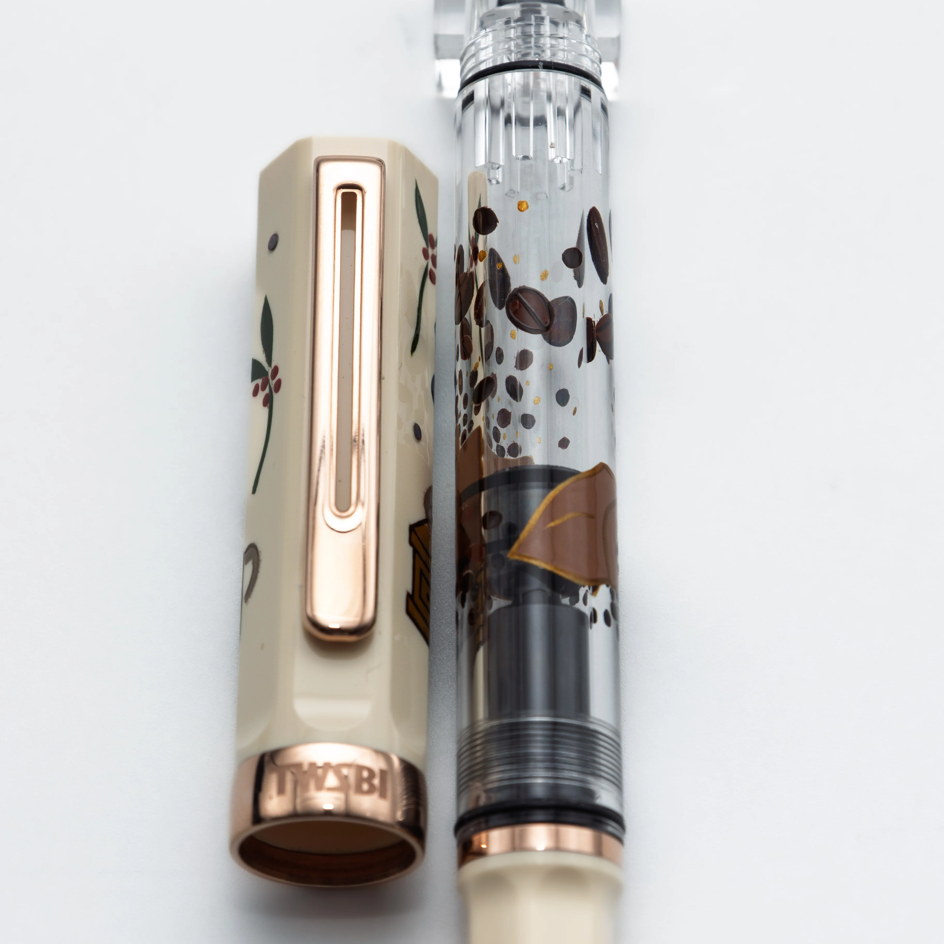 Quartier latin Cafe au lait Wajima Makie fountain pen, TWSBI ECO - Image 5