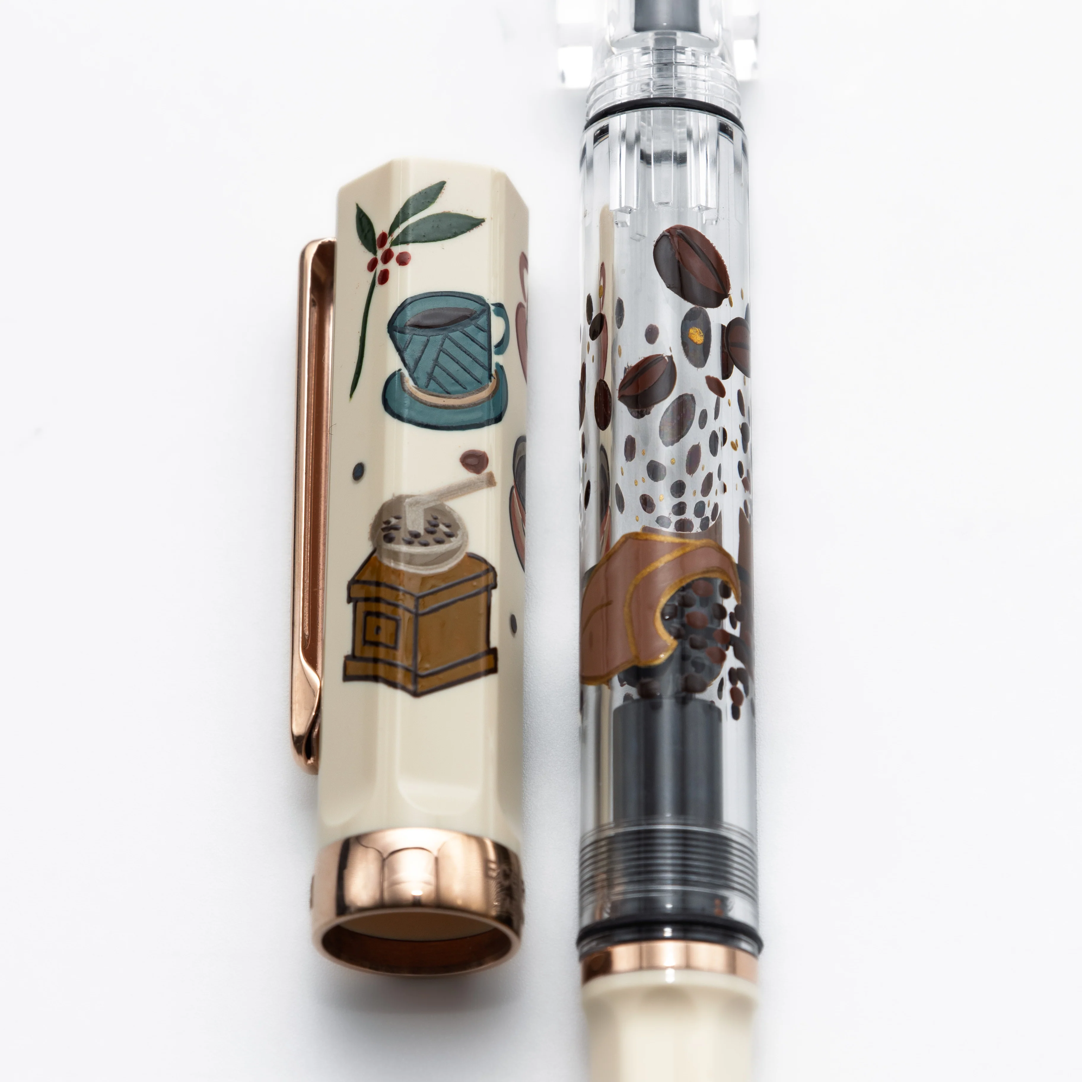 Quartier latin Cafe au lait Wajima Makie fountain pen, TWSBI ECO - Image 6
