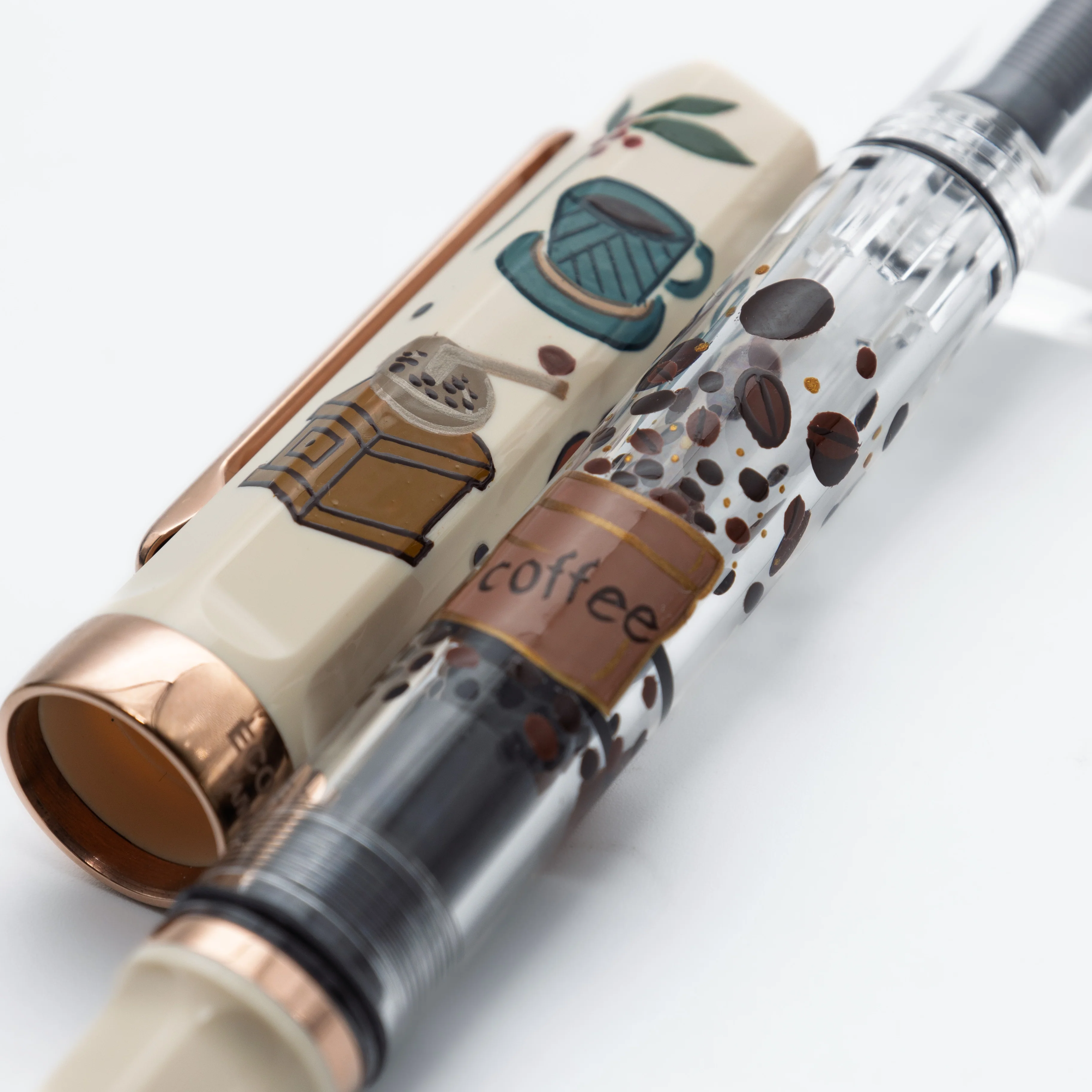 Quartier latin Cafe au lait Wajima Makie fountain pen, TWSBI ECO - Image 7