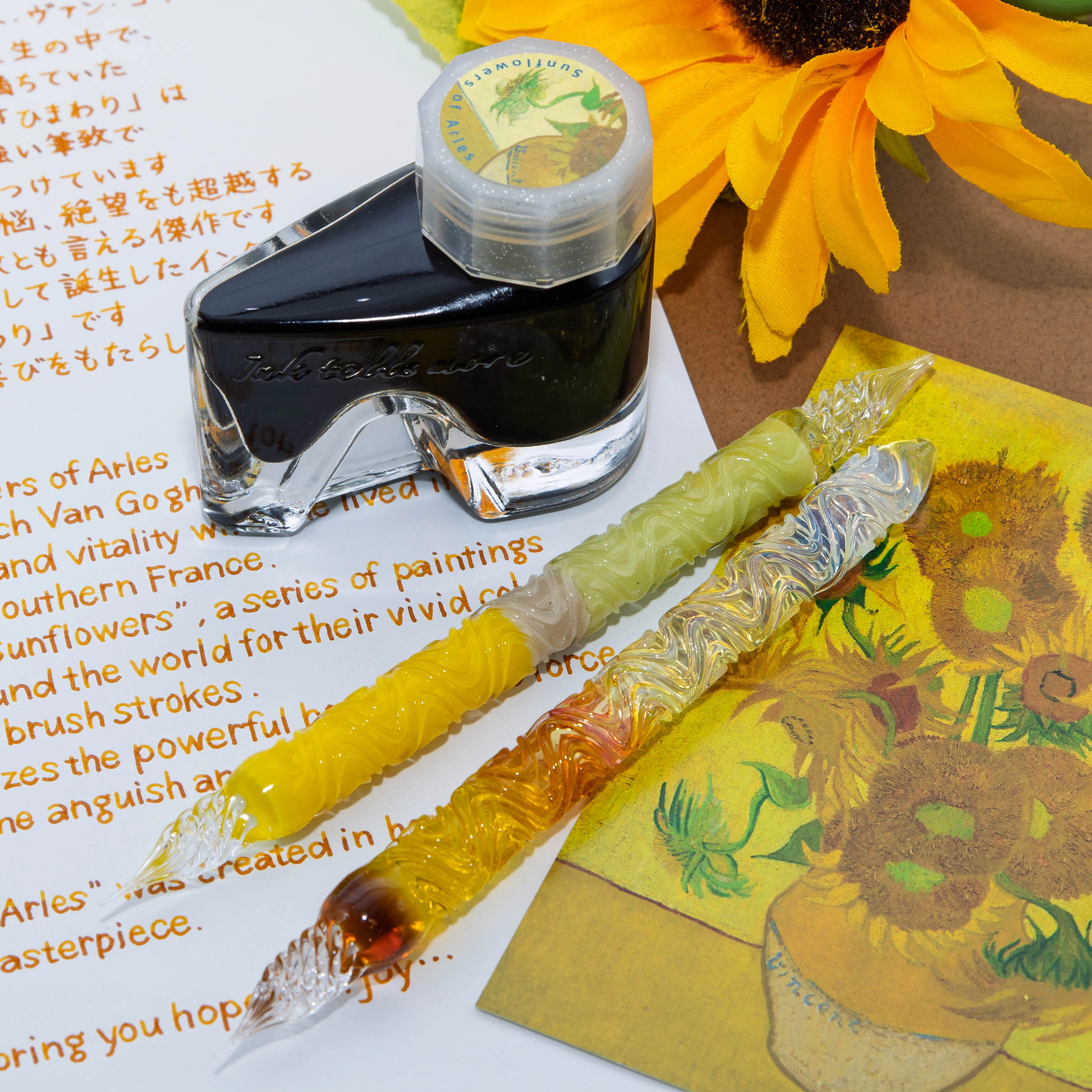 The Sunflowers of Arles Glass Pen, Double sided Oil Paint version, BUNGUBOX x Synchronicity - Image 8